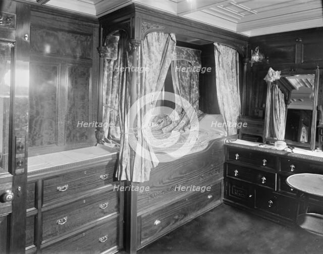 Interior of cabin on steam yacht 'Venetia', 1920. Creator: Kirk & Sons of Cowes.