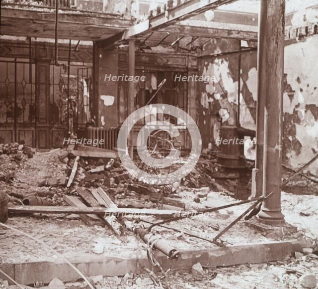 Interior of café, Albert, northern France, c1914-c1918. Artist: Unknown.