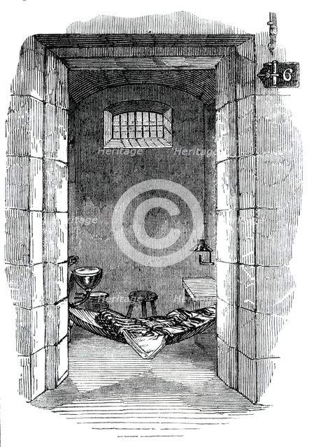 Interior of cell, 1842. Creator: Unknown.