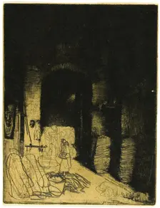 Interior of Charcoal Shop, Florence, 1905. Creator: Donald Shaw MacLaughlan