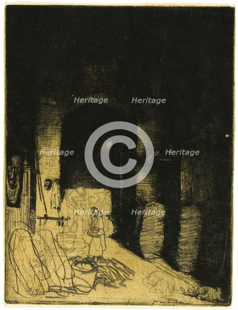 Interior of Charcoal Shop, Florence, 1905. Creator: Donald Shaw MacLaughlan.
