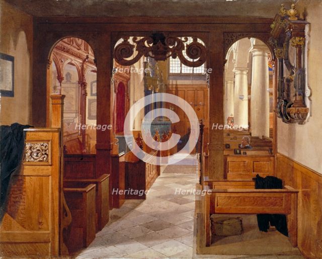Interior of Charterhouse Chapel, London, 1885.                Artist: John Crowther