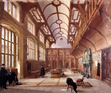 Interior of Charterhouse, London, 1885. Artist: John Crowther