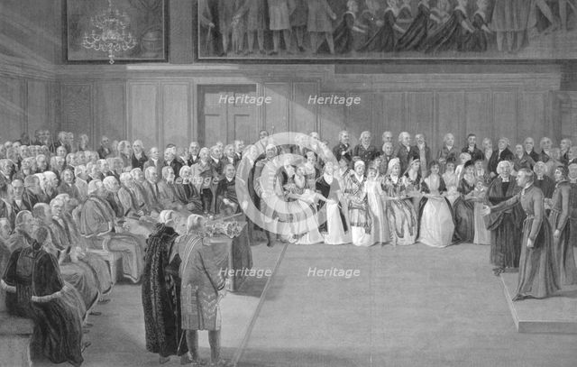Interior of Christ's Hospital School, Newgate Street, City of London, 1822. Artist: JG Walker