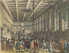 Interior of Custom House, London, 1808. Artists: Augustus Charles Pugin, Thomas Rowlandson
