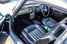 Interior of a 1961 Aston Martin DB4 GT SWB lightweight. Creator: Unknown