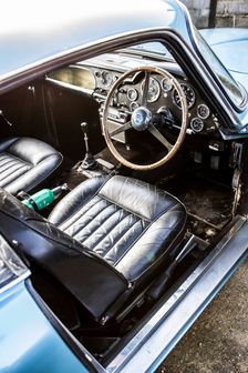 Interior of a 1961 Aston Martin DB4 GT SWB lightweight. Creator: Unknown