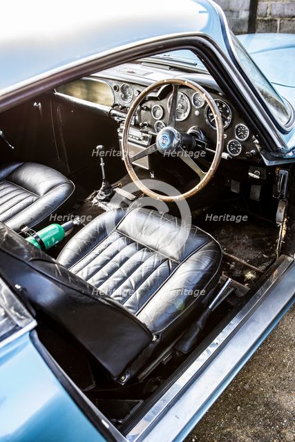 Interior of a 1961 Aston Martin DB4 GT SWB lightweight. Creator: Unknown.