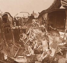 Interior of a tank which has been torn open, c1914-c1918