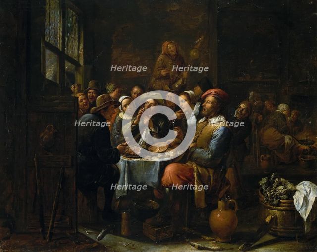 Interior of a Tavern, c. 1650-1660. Creator: Tilborgh (Tilborch), Gillis van (c. 1625-c. 1678).