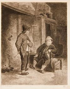 Interior of a Tavern, with two peasants, (c1645), 1780s Creator: William Baillie