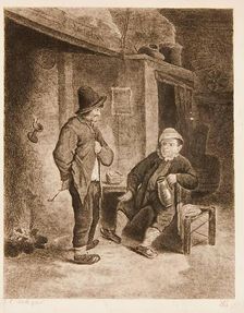 Interior of a Tavern, with two peasants, (c1645), 1780s Creator: William Baillie