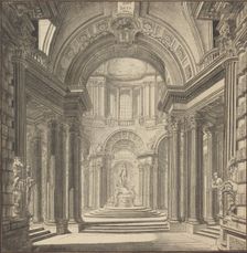 Interior of a Temple, c. 1750. Creator: Pierre Varin