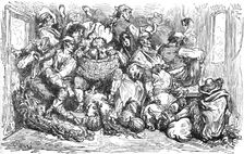 'Interior of a third class railway carriage in Spain; Notes on Spain 1875. Creator: Unknown