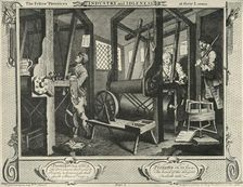 Interior of a Weaver's Workshop 1747, (1925). Creator: William Hogarth