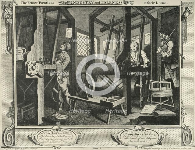 'Interior of a Weaver's Workshop', 1747, (1925). Creator: William Hogarth.