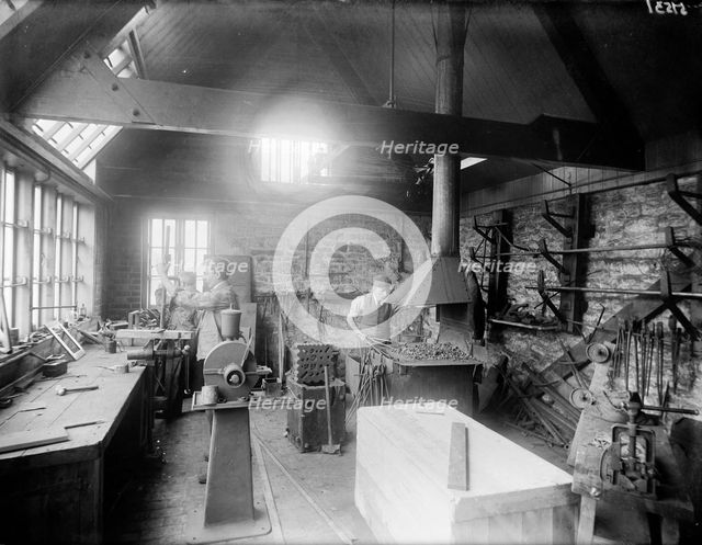 Interior of a workshop with a furnace, Oxford, Oxfordshire, c1860-c1922. Artist: Henry Taunt