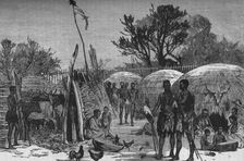 Interior of a Zuli Kraal on the Tugela River c1880