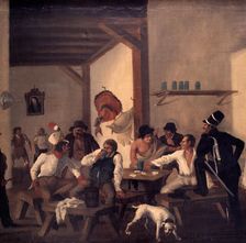 Interior of a bar, oil