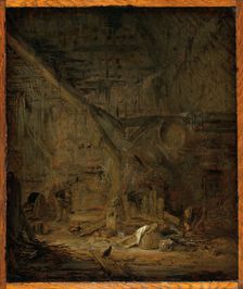 Interior of a Barn, 1636. Creator: Adriaen van Ostade