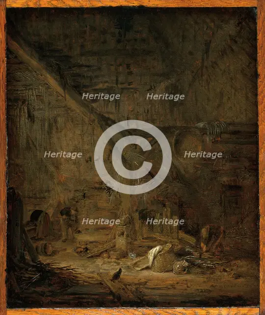 Interior of a Barn, 1636. Creator: Adriaen van Ostade.