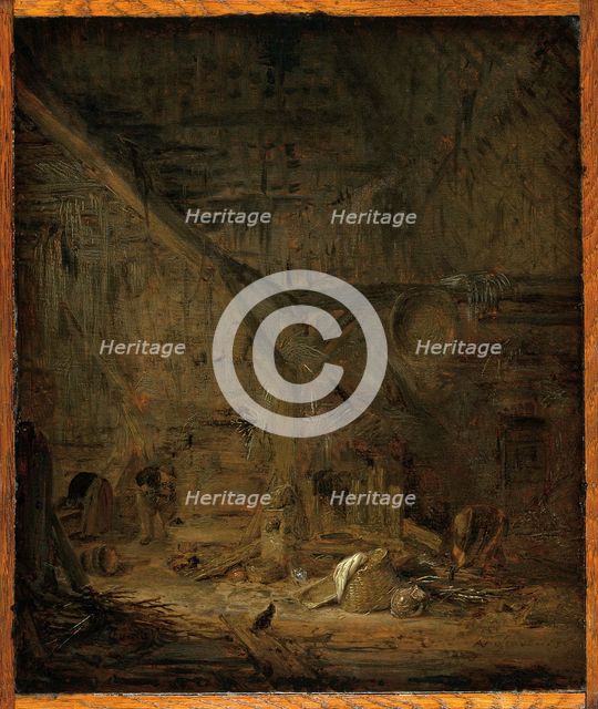Interior of a Barn, 1636. Creator: Adriaen van Ostade.