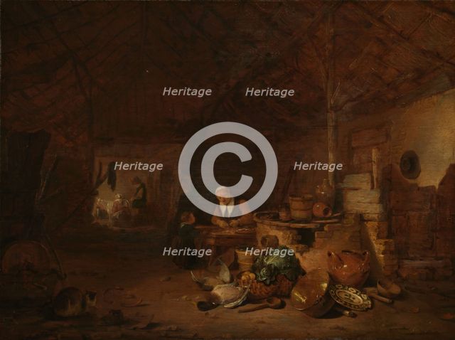 Interior of a barn, 1646. Creator: Egbert van der Poel.