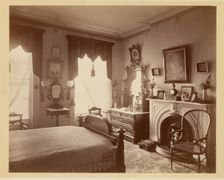 Interior of a bedroom, 1876. Creator: BJ Smith