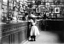 Interior of a bookshop, Landskrona, Sweden, 1895. Creator: Unknown