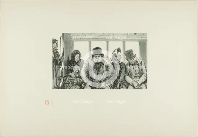 Interior of a Bus, 1864, printed 1920. Creator: Charles Maurand.
