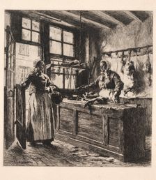 Interior of a Butcher Shop. Creator: Léon Augustin Lhermitte (French, 1844-1925)
