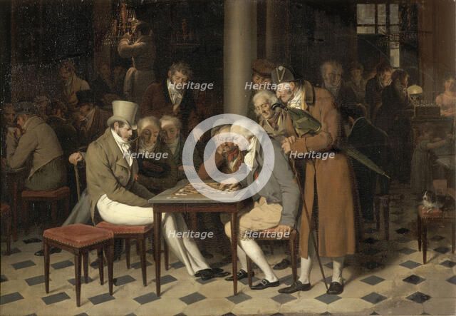 Interior of a café (La partie de dames au café Lamblin au Palais-Royal). Artist: Boilly, Louis-Léopold (1761-1845)