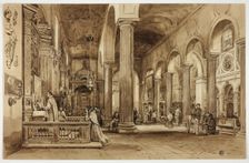 Interior of a Cathedral in Southern Italy, n.d. Creator: Unknown