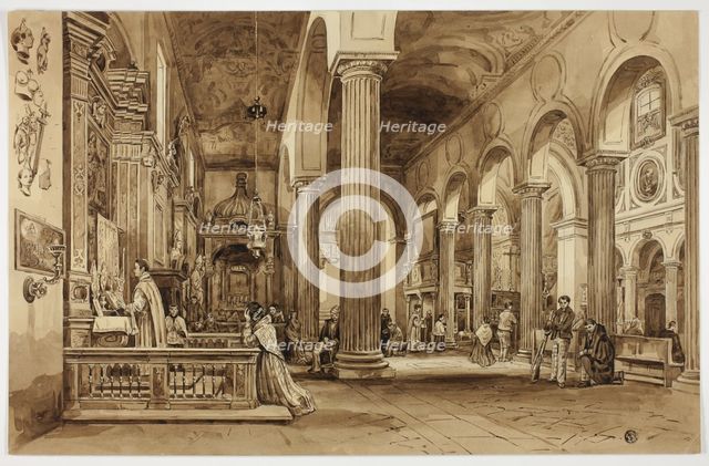 Interior of a Cathedral in Southern Italy, n.d. Creator: Unknown.