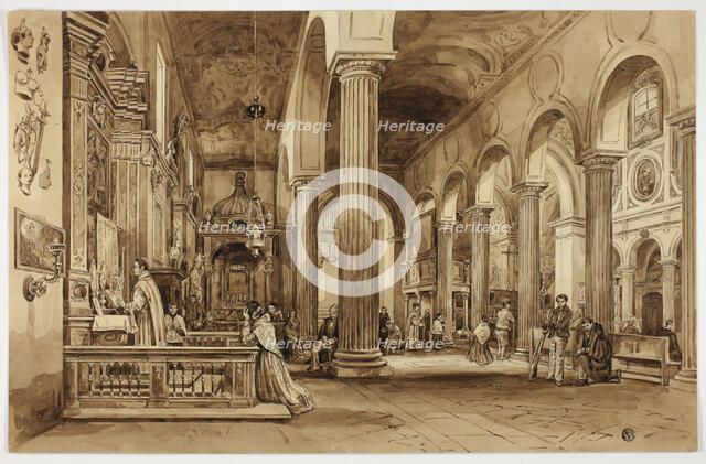 Interior of a Cathedral in Southern Italy, n.d. Creator: Unknown.