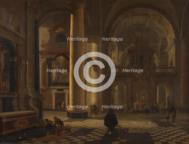 Interior of a Catholic Church, 1615-1661. Creator: Gerard Houckgeest.