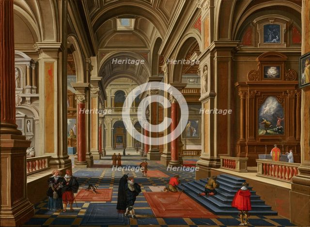 Interior of a Catholic Church. Creator: Bartholomeus van Bassen.