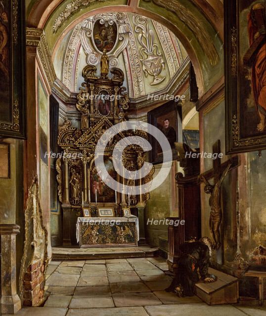 Interior of a Chapel at the Parish Church in Krosno, 1876-1877. Creator: Aleksander Gryglewski.