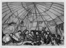Interior of a Chukchi Hut, Northeast Coast of Asia, 19th century. Creators: Alexander Postels, Godefroy Engelmann