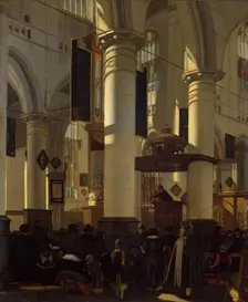 Interior of a Church, 1685. Creator: Emanuel de Witte