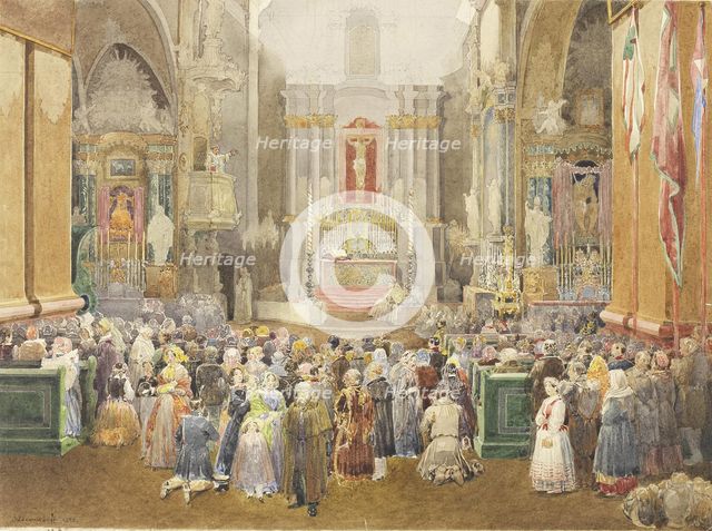 Interior of a Church during Mass, 1845.