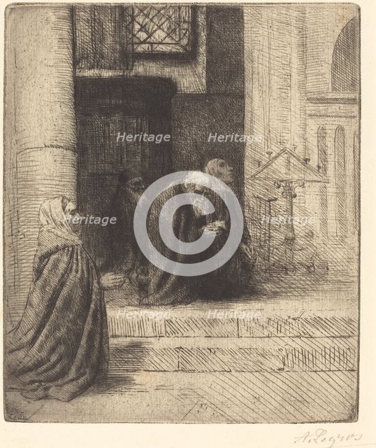 Interior of a Church (Interieur d'eglise). Creator: Alphonse Legros.