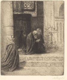 Interior of a Church (Interieur d'eglise). Creator: Alphonse Legros