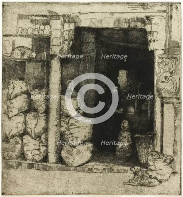 Interior of a Coal Shop, 1900. Creator: Donald Shaw MacLaughlan.
