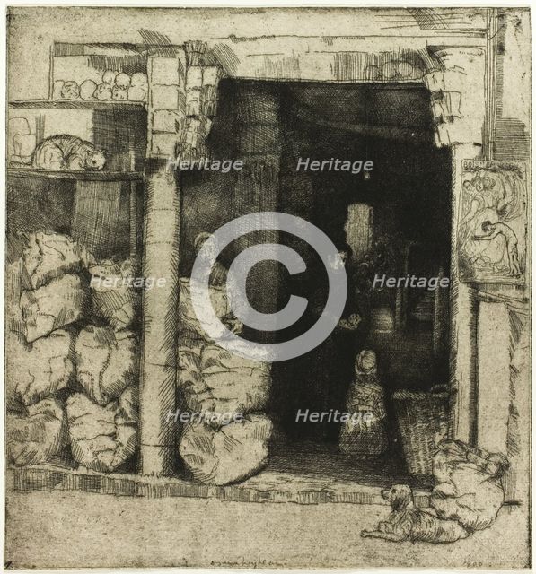 Interior of a Coal Shop, 1900. Creator: Donald Shaw MacLaughlan.