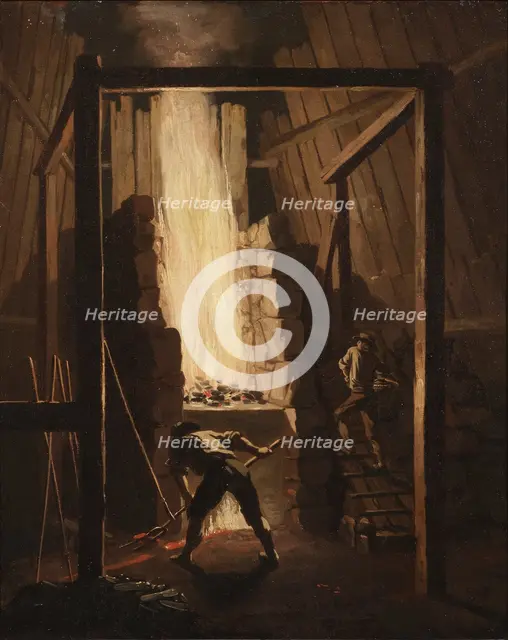 Interior of a Copper Foundry in Falun, 1781. Creator: Per Hillestrom.