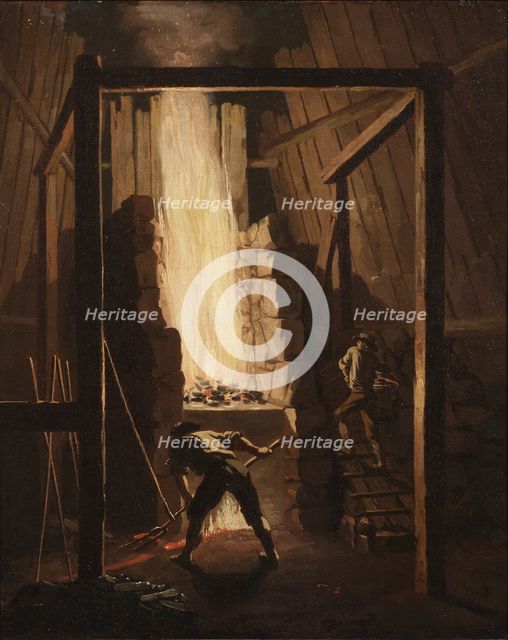 Interior of a Copper Foundry in Falun, 1781. Creator: Per Hillestrom.