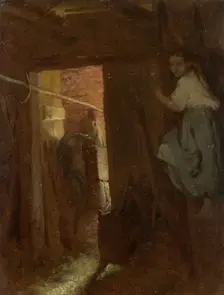 Interior of a Cottage, 1870. Creator: Aleksander Kotsis
