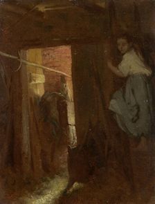 Interior of a Cottage, 1870. Creator: Aleksander Kotsis