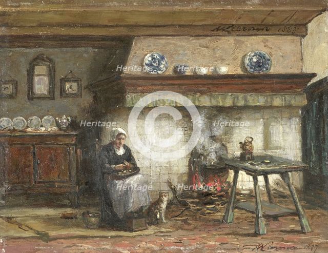 Interior of a Cottage in Scheveningen, 1887. Creator: Willem Adriaan Alexander Liernur.